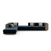 High Quality Living Room Sofa Velvet Fabric Modern Furniture Hotel Lobby Villa Luxury L-shaped Sectional Couch Sofa Set