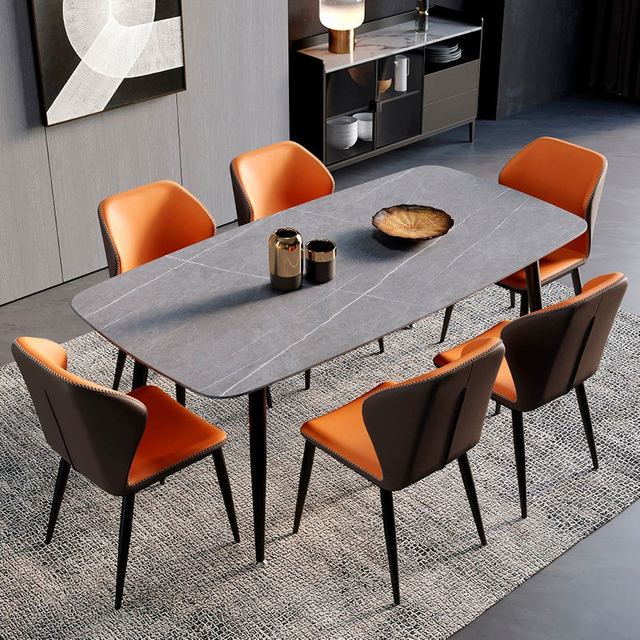 Modern Simple Dining Chair Household Nordic Style Leisure Light Luxury Coffee Hotel Leather Backrest Restaurant Chair
