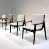 Modern Minimalist Wood Dining Chair Fabric Dining Room Furniture Creative Restaurant Table and Chair