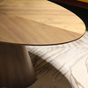 Solid Wood Coffee Table Living Room Modern Simple Oval Tea Table Walnut Coffee Table