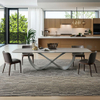 Luxury High-quality Modern Design Dining Table Home Furniture Villa Restaurant Kitchens Stainless Steel Marble Rock Slab Table