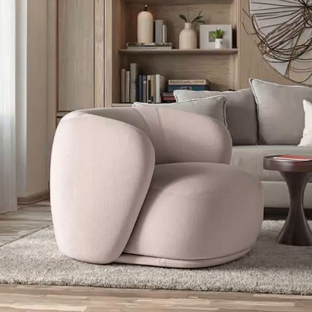 Modern Leisure Chair Light Luxury Designer Cloth Sofa Living Room Hotel Apartments Velvet Fabric Sofa Armchair