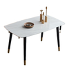 Modern Rectangular Dining Table Solid Wood Leg Marble Table Restaurant Coffee Table