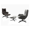 Modern Style Home Hotel Office Furniture China Factory PU Leather Grey Color Fabric Rotatable High Backrest Lounge ArmChair