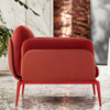 Modern Luxury Sofa Chair Red Metal Leg Velvet Fabric Office Sofa Suite Apartment Beauty Salon Hotel Lobby Bedroom Single Person