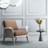Italian Minimalism Designer Furniture OEM Leather Fabric Hotel Living Room with Ottoman High Back Armchair Lounge Chair Set