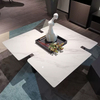 Minimalist Living Room Furniture Creative Stainless Steel square Marble Coffee Table