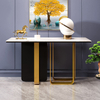 Luxury Style Living Room Furniture Corner Table Hallway Stainless Steel Marble Console Table