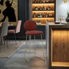 Modern Luxury Gold Metal Stainless Steel Bar Chair High Stool for Kitchen Use