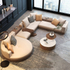Modern Home Furniture Living Room Modular L Shape Sofa Couch Italian Design Curved Leather Sectional Sofa Combinations Set
