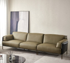 Italian Minimalist Three Person Cowhide Sofa Luxury Villa Home Living Room Leather Sofa Hotel Lobby Pick up Single Leather Sofa
