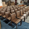 Modern Dining Chair Orange Saddle Leather for Dining Room Chair
