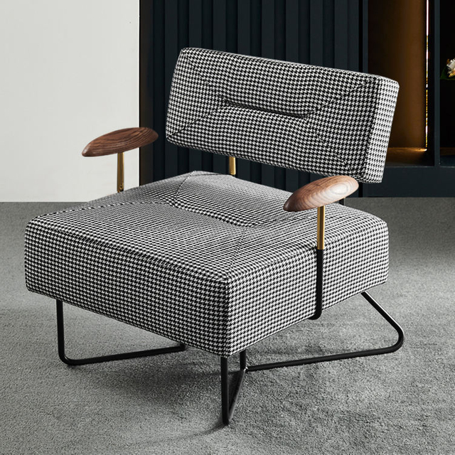 Fauteuil minimaliste design mobilier original salon moderne canap&eacute; chaise tissu chaise longue