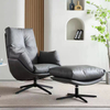 Modern Synthetic Leather Lounge Armchair Luxury Metal Eider Down Hotel Home Furniture Living Room Swivel Single Sofa Chair