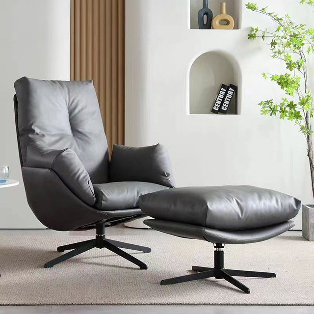 Fauteuil de salon moderne en cuir synth&eacute;tique, de luxe en m&eacute;tal, mobilier d'h&ocirc;tel, de maison, de salon, canap&eacute; simple pivotant