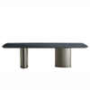 Modern Luxury Marble Top Stainless Steel Restaurant Dining Room Designer Dining Table Coffee Table Set
