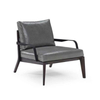 Modern Luxury Leather Fabric Frame Metal Leisure Chair Low Armrest New Design Hotel Living Room Single Sofa