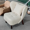 Nordic Modern Wood Chair Living Room Leisure High Back Accent Chair Furniture Hotel Design Velvet Fabric Sofa Chair