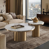 White Marble Table Gold Metal Table Sofa Side Table Coffee Desk Bedroom Night Stand Modern Furniture
