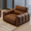 Italian Modern Design Leather Sofa Couch Set Villa Living Room Hotel Lobby High Backrest Three Seater Sofa