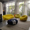 Modern Nordic Fabric Velvet Pumpkin Leisure Chair Relax Accent Chair Bedroom Sets Furniture Hotel Living Room Lazy Chairs
