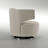 Hot Italian Luxury Design Leather Cover Single Leisure Chair Swivel Chairs Stainless Steel Frame Living Room Sofa Chair