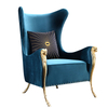Luxury Modern Living Room Furniture Armchair Solid Aluminium Alloy Leg Velvet Fabric Single Leisure Accent Chair