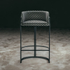 Modern Design Hotel Casual Cafe Bar Counter High Stool Black Metal Leg Decor Fabric Front Desk Chair bar Chair