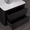 Italian Minimalist Smoky Color Bedside Cabinet Bedroom Solid Wood Slate Storage Bedside Table