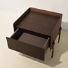 Modern Design Night Stand Bedroom Furniture Italian Home High Class Luxury Stainless Steel Saddle Leather Bedside Table