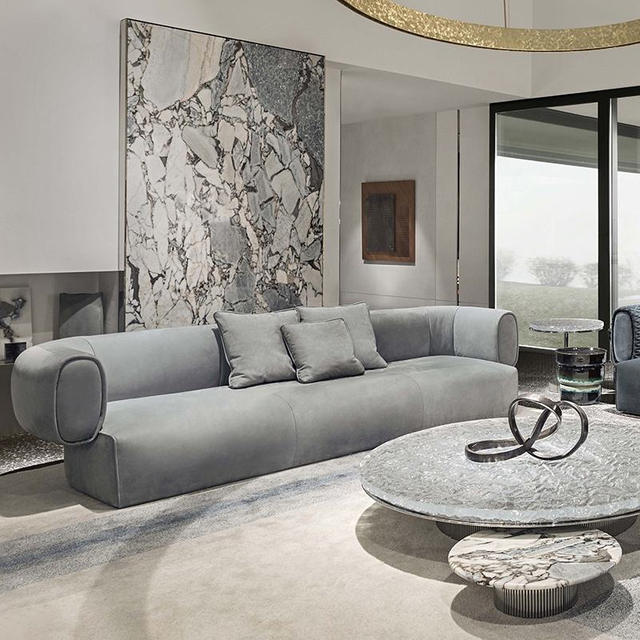 Italian Luxury Design Furniture Post Modern Couch Hotel Living Room Sofa Set Fabric Leather Sectional Upholstered Sofa Set