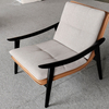 Italian Minimalist Design Hotel Villa Living Room Solid Wood Leather Single Recliner Sofa Armchair Leisure Chaise Lounge Chair