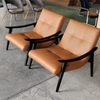 Italian Minimalist Design Hotel Villa Living Room Solid Wood Leather Single Recliner Sofa Armchair Leisure Chaise Lounge Chair