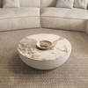 Modern Round Creative Hemisphere Fiberglass Rock Slab Marble Top Tea Table for Hotel Apartment Living Room Coffee Table
