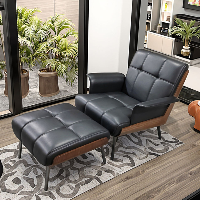 Canap&eacute; simple au Design italien, fauteuil moderne en bois et cuir, pour loisirs, h&ocirc;tel, appartement, personnalis&eacute;