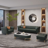 Italian Luxury Sectional Sofa Set Leather Pull Button Sitting Room Furniture Modern Hotel Villa Living Room 3-seat Sofa