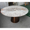 Italian Style Light Luxury Dining Table Customized Size Natural Stone Stainless Steel Marble Rock Slab for Kitchen Use for