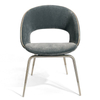 Italian Style Design Restaurant Coffee Backrest Stainless Steel Metal Legs Velvet Leisure Dining Chair