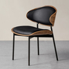 Modern Style Design Metal Legs Wooden Leather Dining Chairs Hotel Cafe Dining Room Furniture Restaurant Chairs