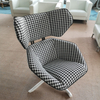 Modern Simple Metal Cloth Art Rotating Armchair Single-person Living Room Furniture