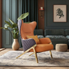 Nordic Luxury High Back Steel Lounge Chair Simple Modern Design Single Sofa for Villa Home Living Room Luxury Hotels Use