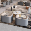 Luxury Italian Leather Sofa Set Living Room Furniture Relax Modern Hotel Commercial Space Straight Couch 3-seater Sofa