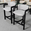 Nordic Solid Wood Home Bar Chair Modern Design Hotel Front Desk Restaurant High Foot Stool Dining Chairs