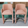 Modern Stainless Steel Base Dining Chair Velvet Soft Cushion Home Restaurant bar Chair New Design Leisure bar Stool
