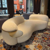 Modern Living Room Curved Sofa Lamb Velvet Fabric Couch Clothing Store Internet Celebrity Reception Pea Wabi Sabi Modular Couch