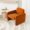 Modern Minimalist Design Leisure Sofa Chair Velvet Fabric Single Seat Vintage Lounge Chair for Home Living Room