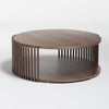 New Arrival Simple Design Side Tea Coffee Table Living Room Wood Round 2 Shelves Tea Table