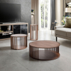 New Arrival Simple Design Side Tea Coffee Table Living Room Wood Round 2 Shelves Tea Table