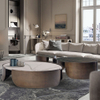 Modern Special Design Living Room Table Sets Round Marble Coffee Luxury Gold