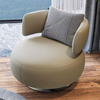 Nordic Rotating Armchair Modern Simple Living Room Bedroom Leisure Creative LEATHER Single Sofa for Home Hotel Accent Chair